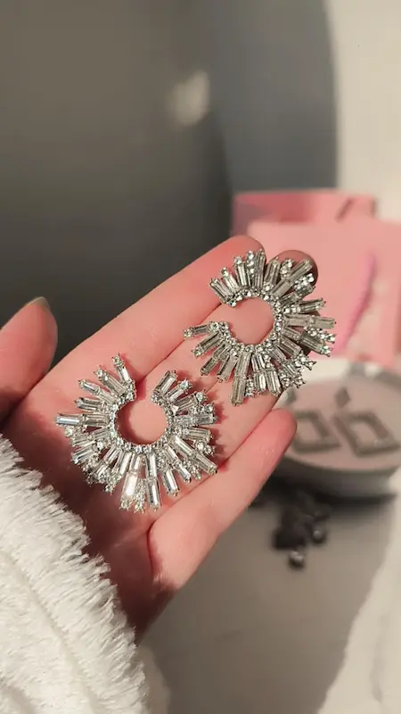 گوشواره فول‌نگین🥰♥️