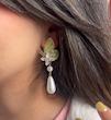 گوشواره طرح پروانه آویز مروارید