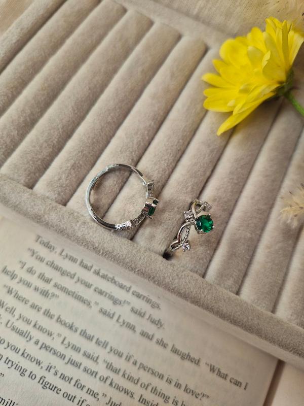 انگشتر جواهری فری سایز تاج سبز