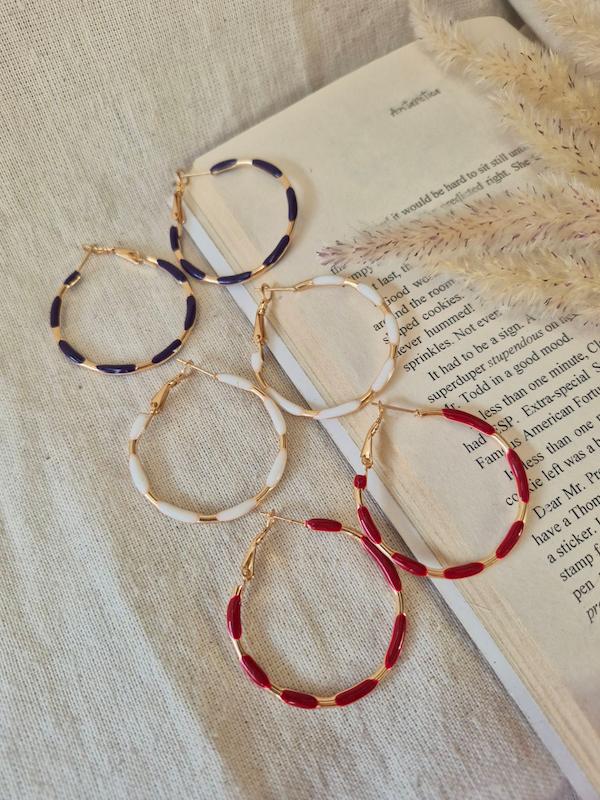 گوشثاره مینا کاری  حلقه ای