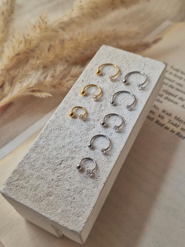 پیرسینگ نعلی نگین توپ