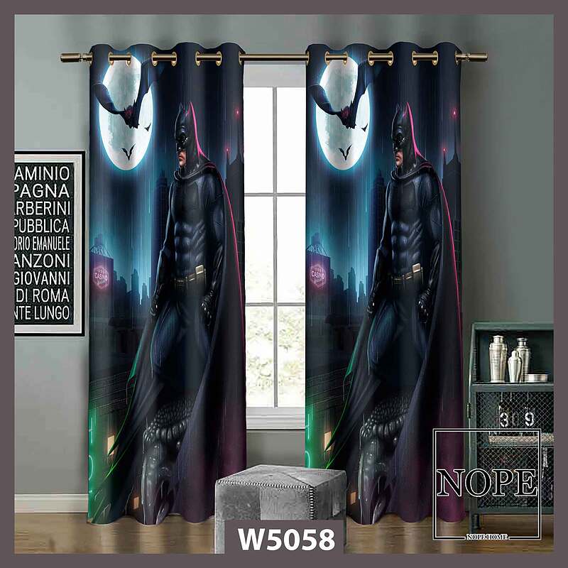 پرده کودک طرح بتمن و خفاش کد W5058
