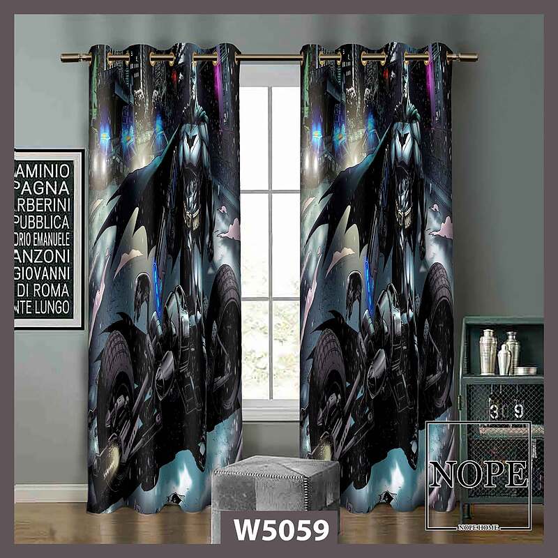 پرده کودک طرح بتمن و موتور کد W5059