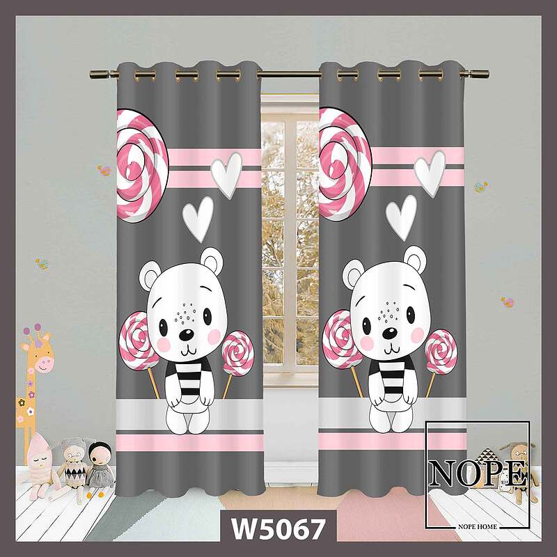 پرده کودک طرح خرس کد W5067