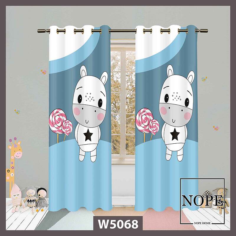پرده کودک طرح خوک کد W5068