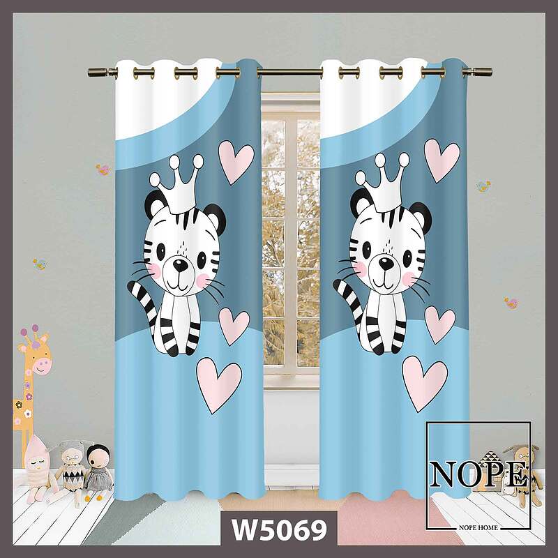 پرده کودک طرح ببر کد W5069