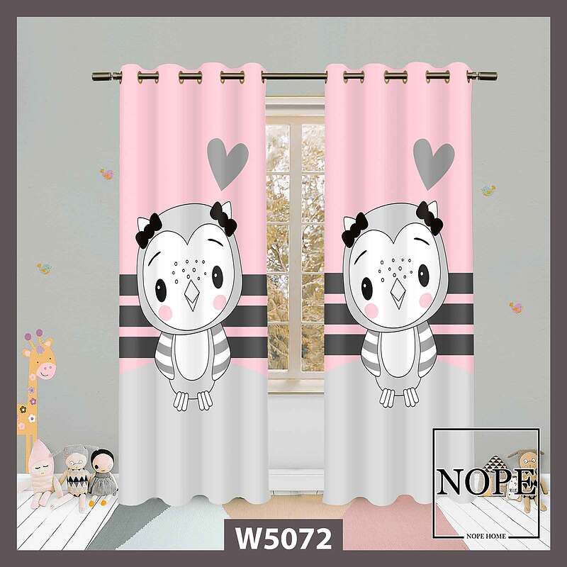 پرده کودک طرح جغد کد W5072