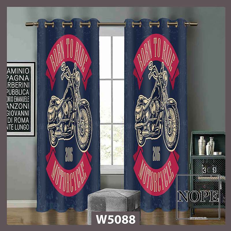 پرده کودک طرح موتورسیکلت  کد W5088