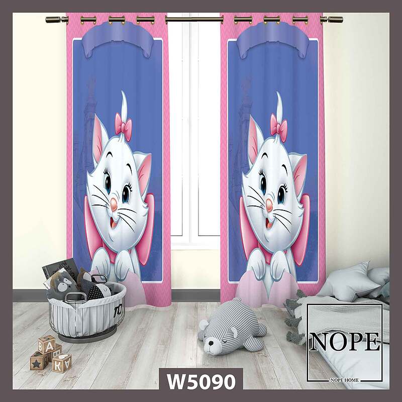 پرده کودک طرح پیشی کد W5090