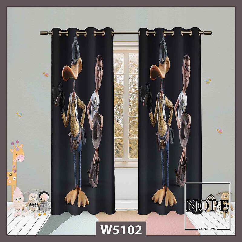 پرده کودک طرح لوک خوش شانس کد W5102