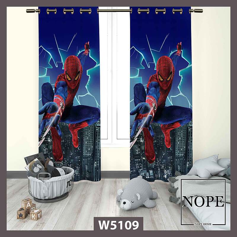 پرده کودک طرح مرد عنکبوتی کد W5109