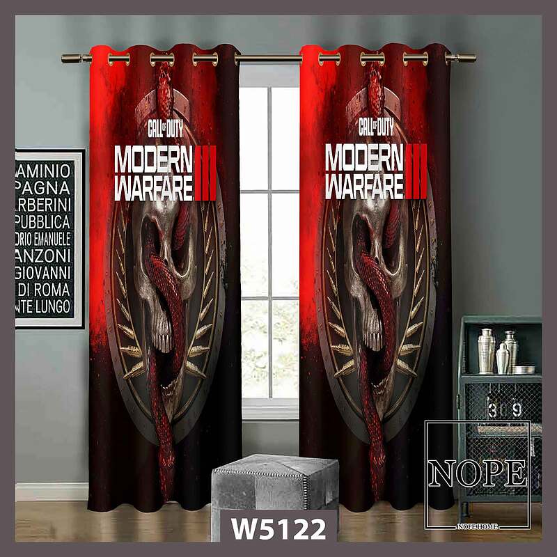 پرده کودک طرح اسکلت کد W5122