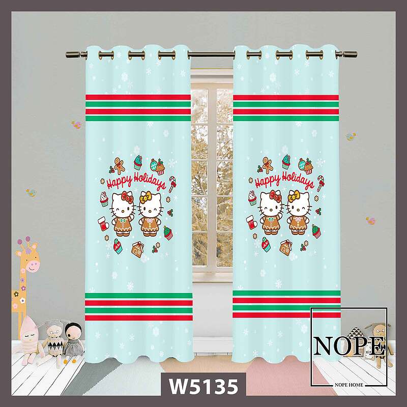 پرده کودک طرح گربه کد W5135