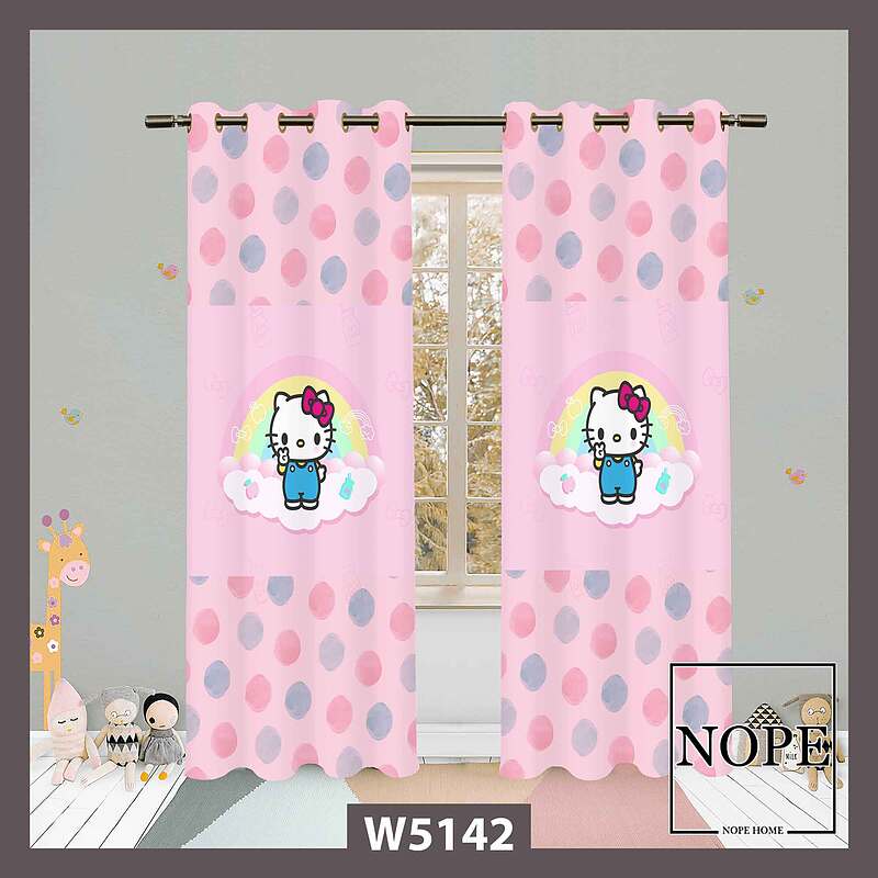 پرده کودک طرح گربه کد W5142