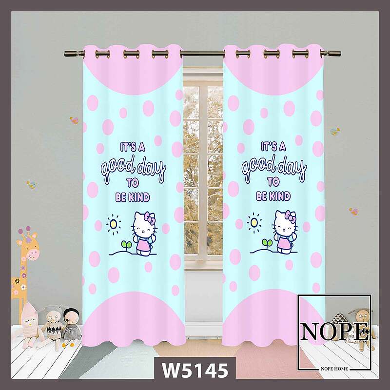 پرده کودک طرح گربه کد W5145