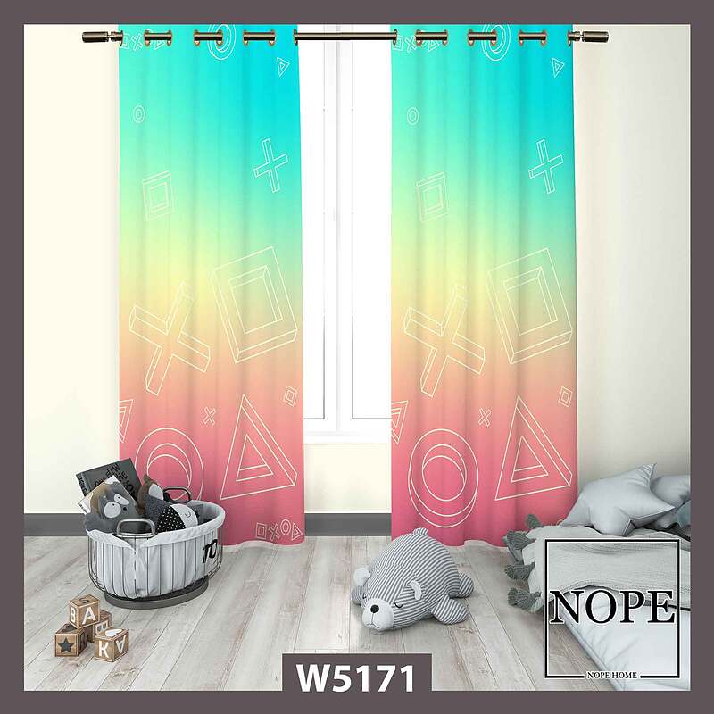 پرده کودک طرح هندسه کد W5171