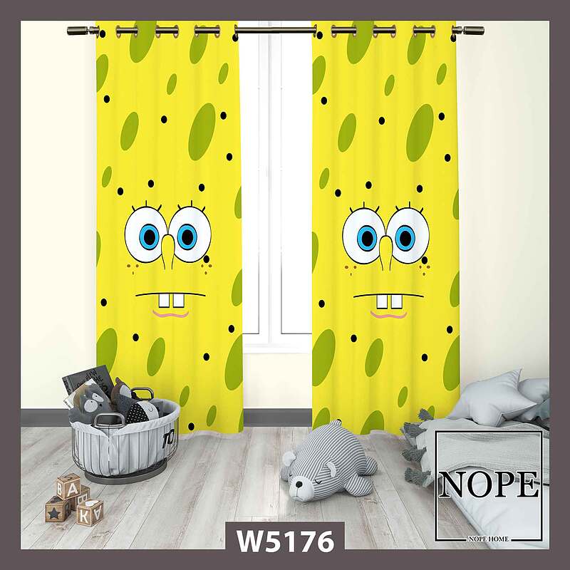 پرده کودک طرح باب اسفنجی کد W5176
