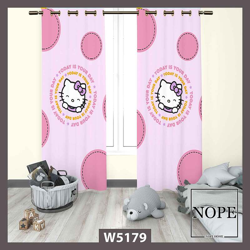 پرده کودک طرح کیتی کد W5179