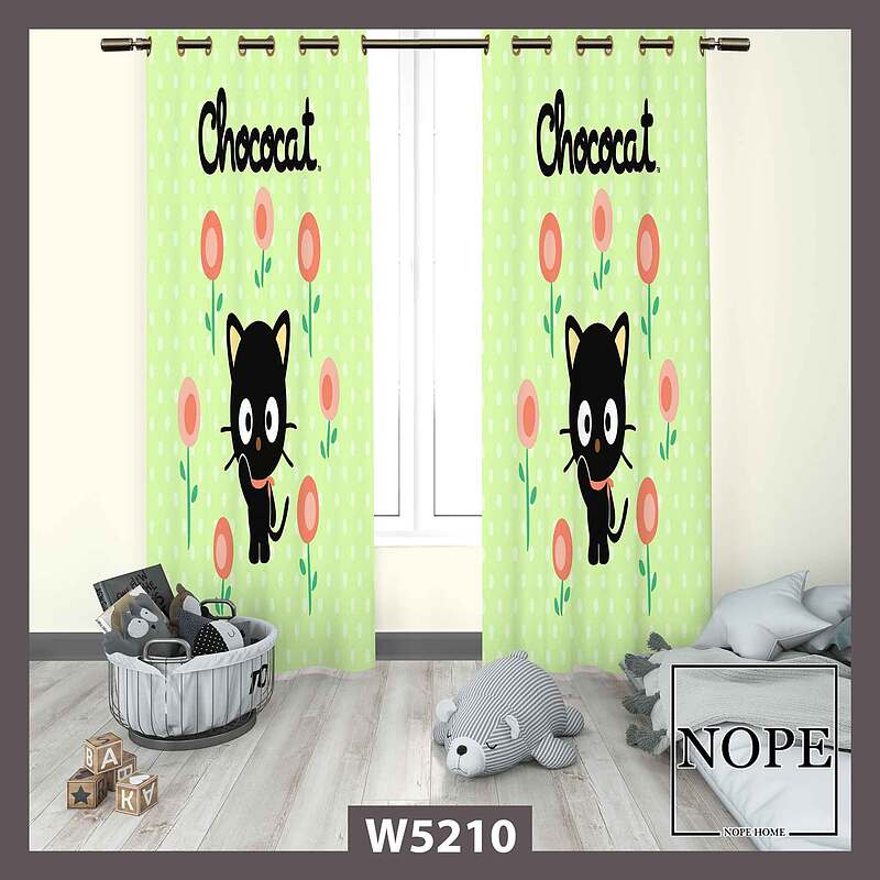 پرده کودک طرح گربه کد W5210