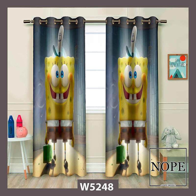 پرده کودک طرح باب اسفنجی کد W5248
