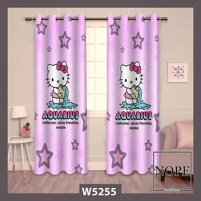 پرده کودک طرح کتی کد W5255