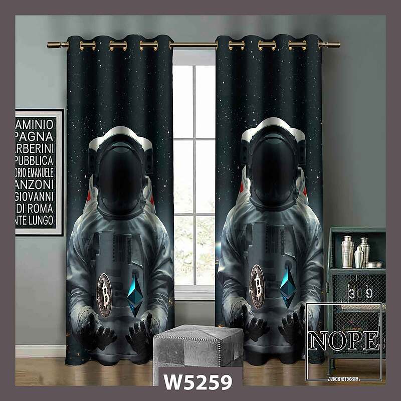 پرده کودک طرح فضا نورد کد W5259