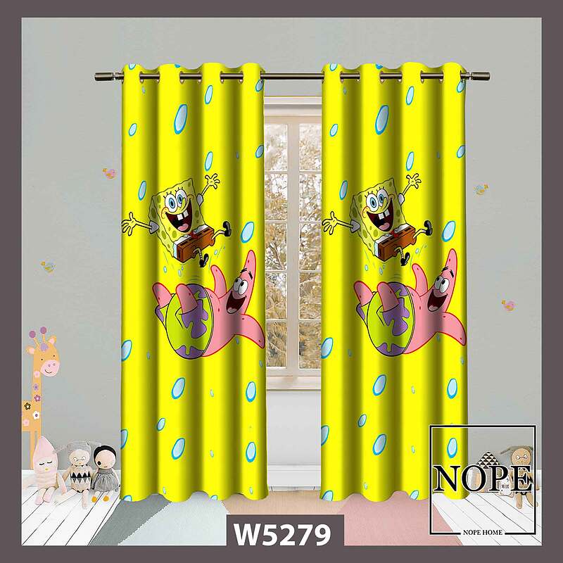پرده کودک طرح باب اسفنجی کد W5279
