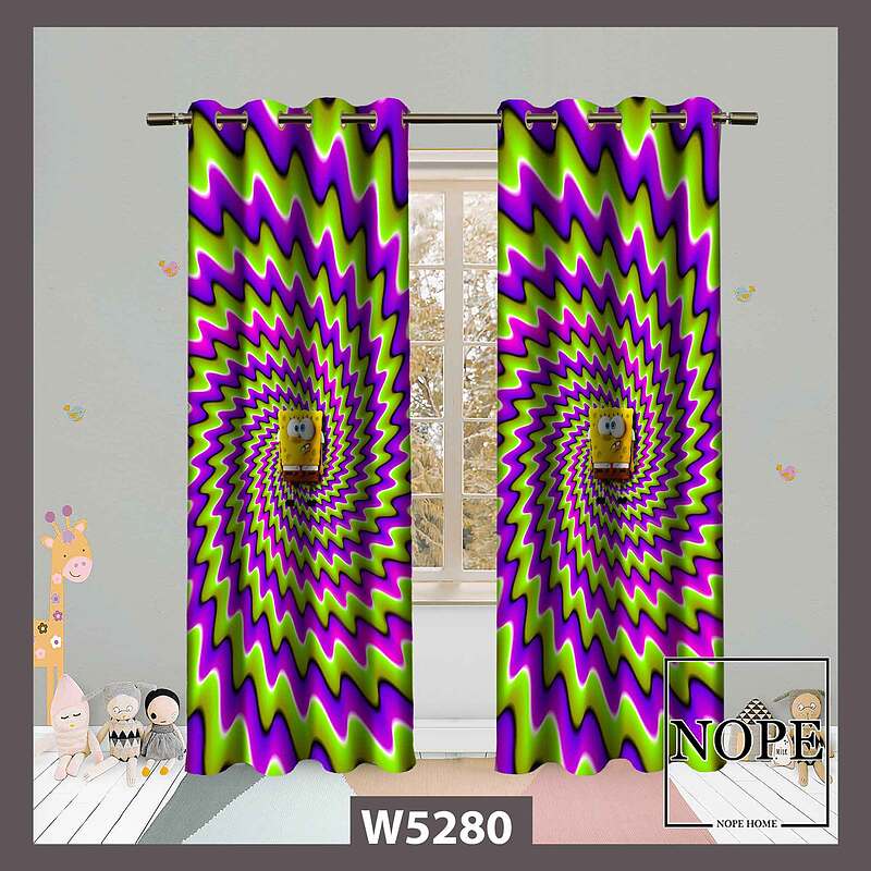 پرده کودک طرح باب اسفنجی کد W5280