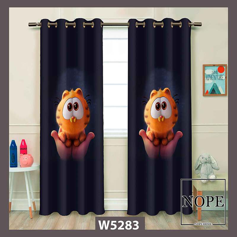 پرده کودک طرح بچه گربه کد W5283