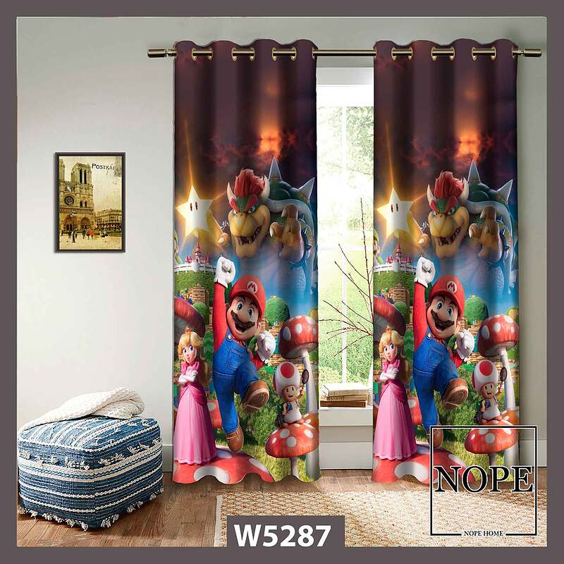 پرده کودک طرح قارچخور کد W5287