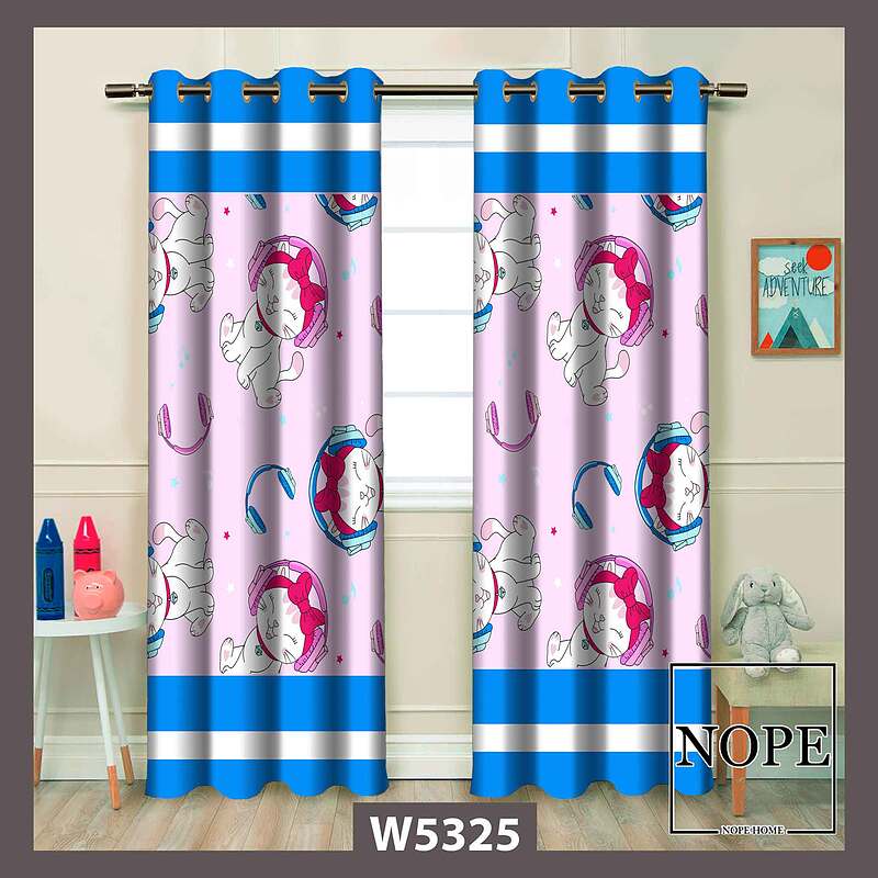 پرده کودک طرح گربه کد W5325