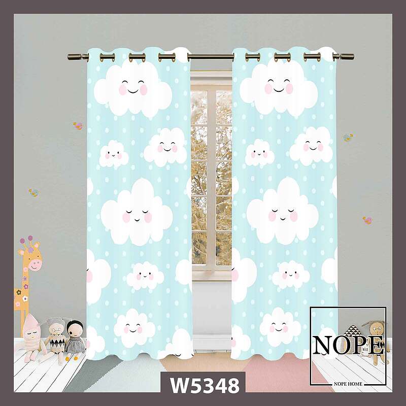 پرده کودک طرح ابر کد W5348
