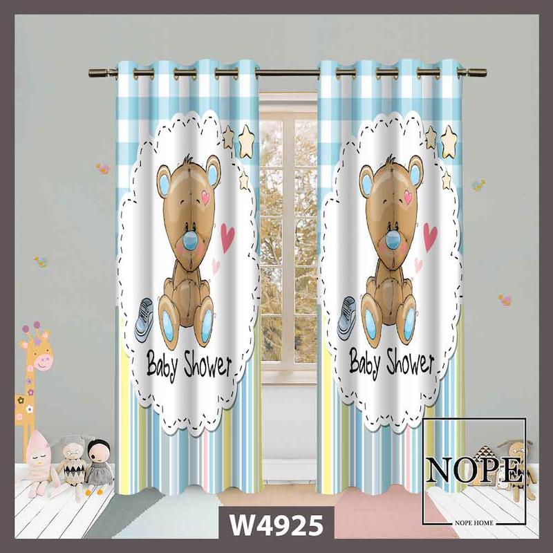 پرده کودک طرح خرس کد W4925