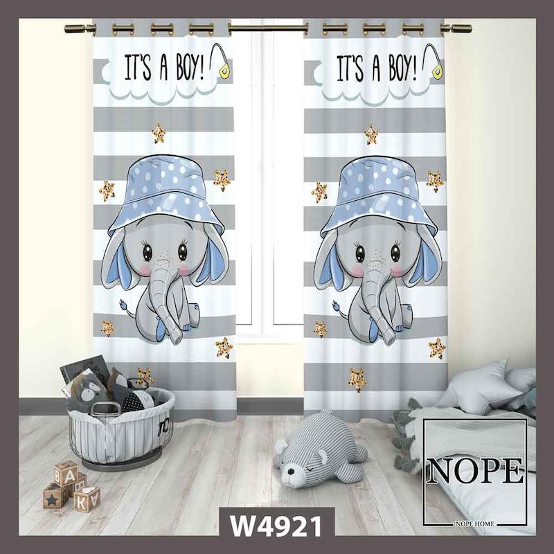 پرده کودک طرح فیل کد W4921