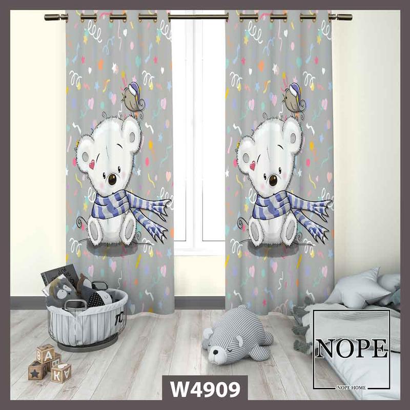 پرده کودک طرح خرس کد W4909