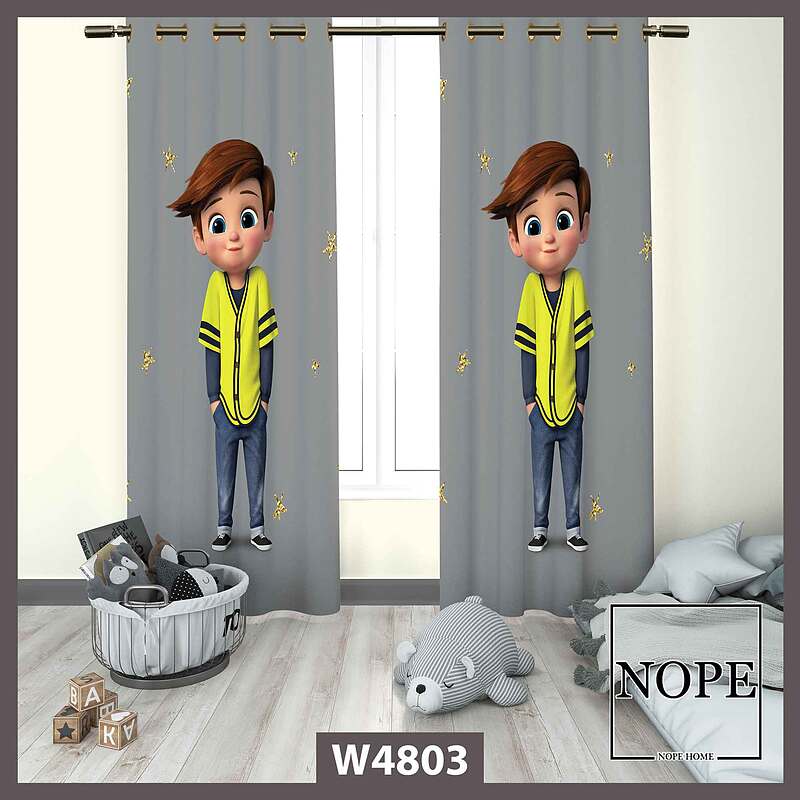 پرده کودک طرح پسربچه کد W4803