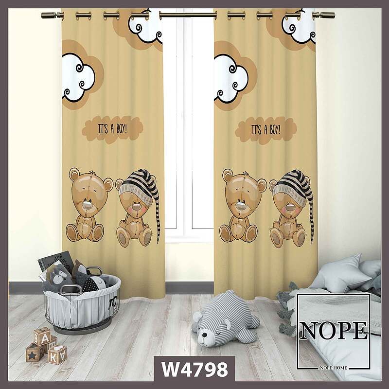 پرده کودک طرح خرس کد W4798