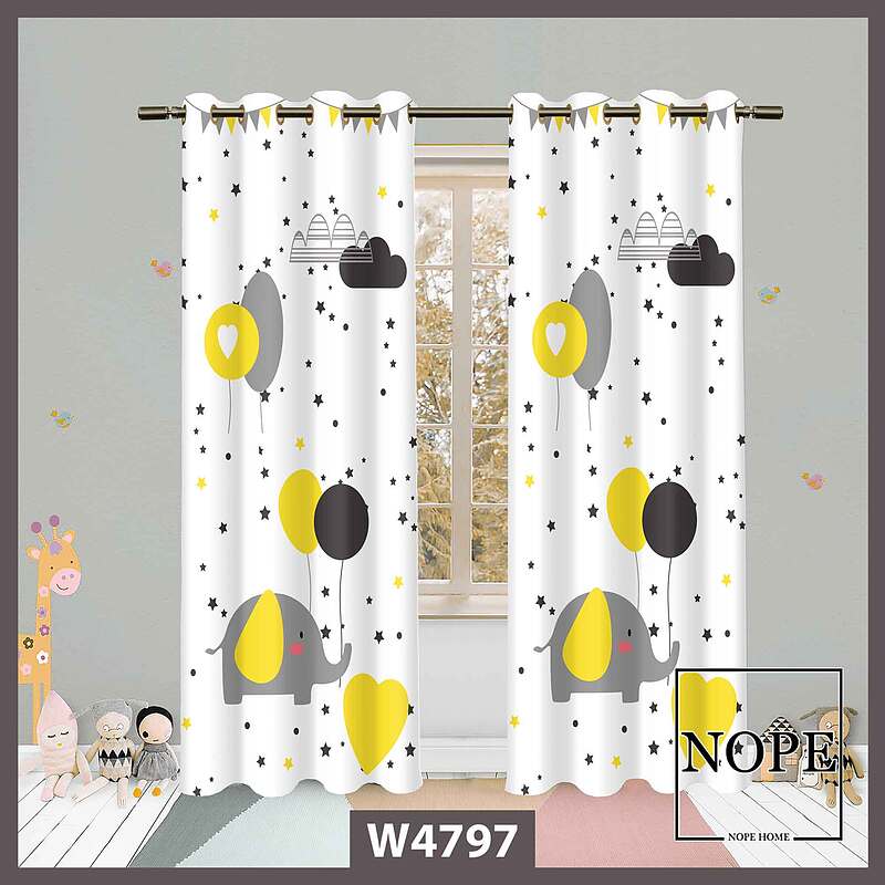 پرده کودک طرح فیل کد W4797