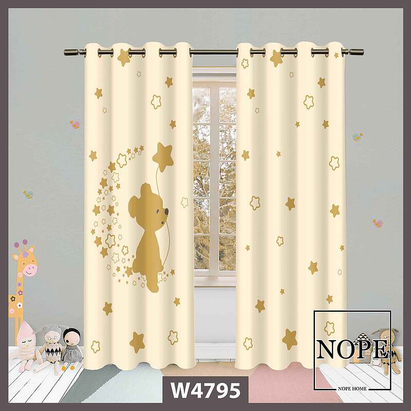 پرده کودک طرح خرس کد W4795