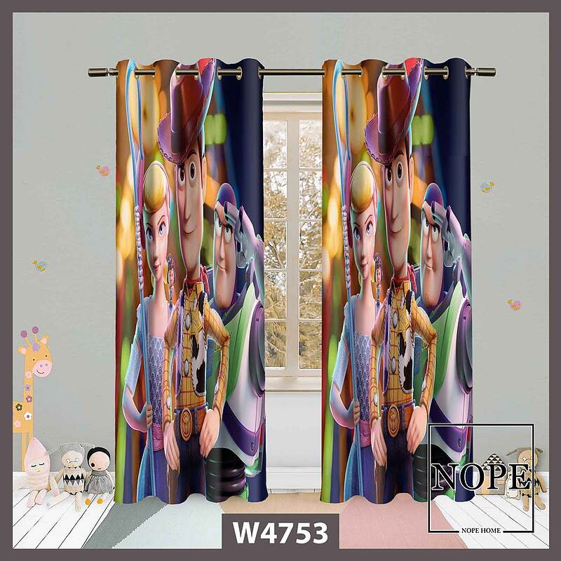 پرده کودک طرح لوک خوش شانس کد W4753