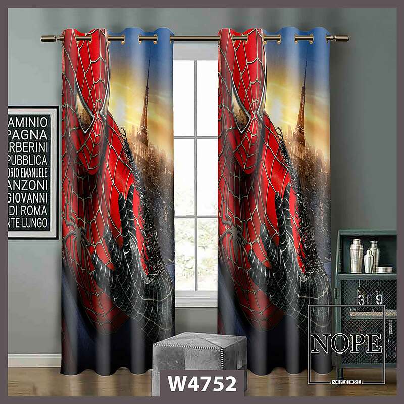 پرده کودک طرح مرد عنکبوتی کد W4752