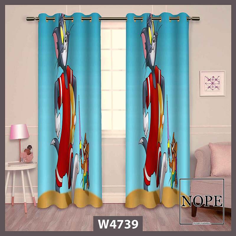 پرده کودک طرح تام و جری کد W4739
