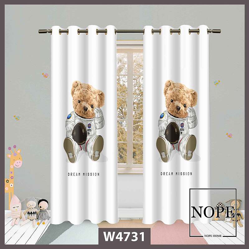 پرده کودک طرح خرسی کد W4731