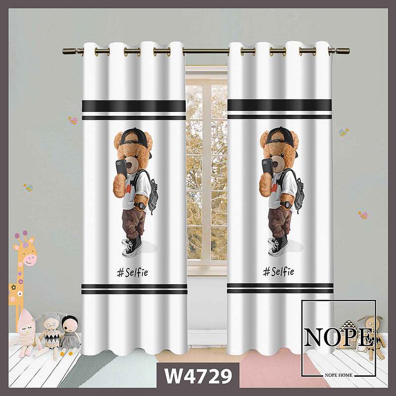 پرده کودک طرح خرسی کد W4729