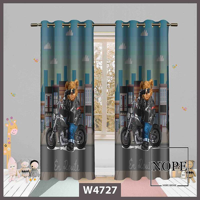 پرده کودک طرح خرسی کد W4727