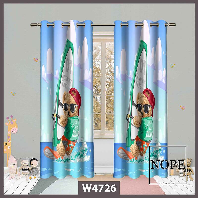پرده کودک طرح خرسی کد W4726