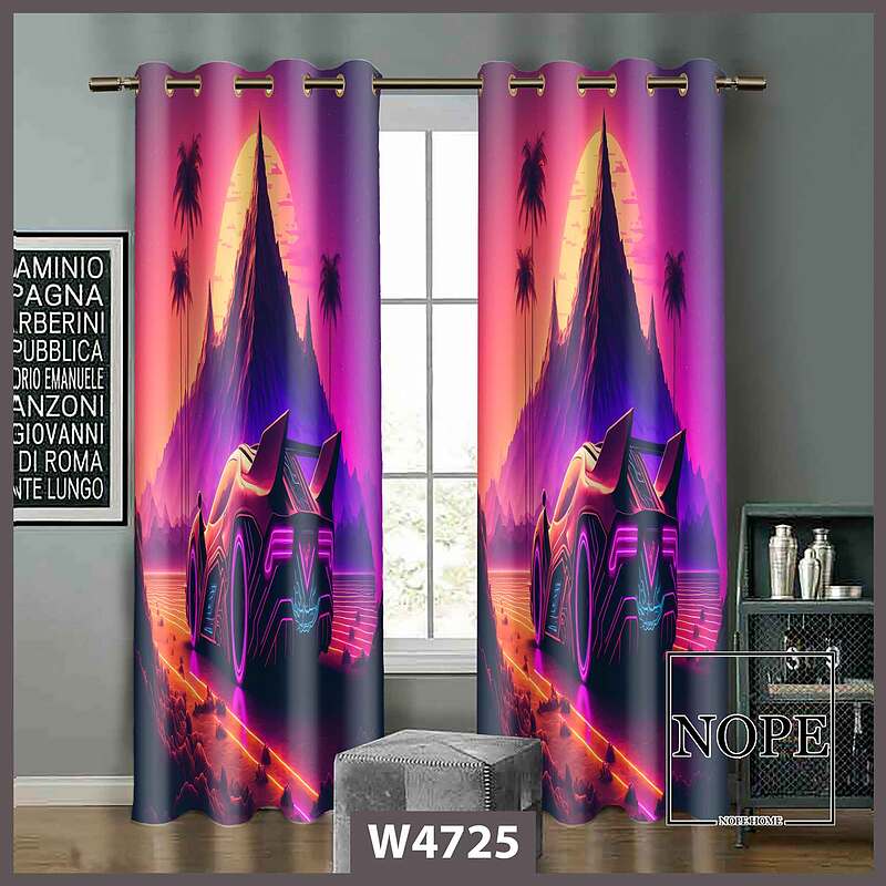 پرده کودک طرح ماشین  کارتونی کد W4725
