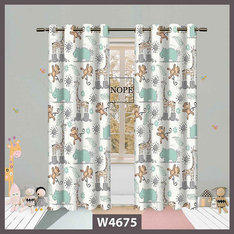 پرده کودک طرح حیوانات کد W4675