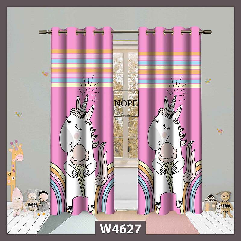 پرده کودک طرح اسب تکشاخ کد W4627