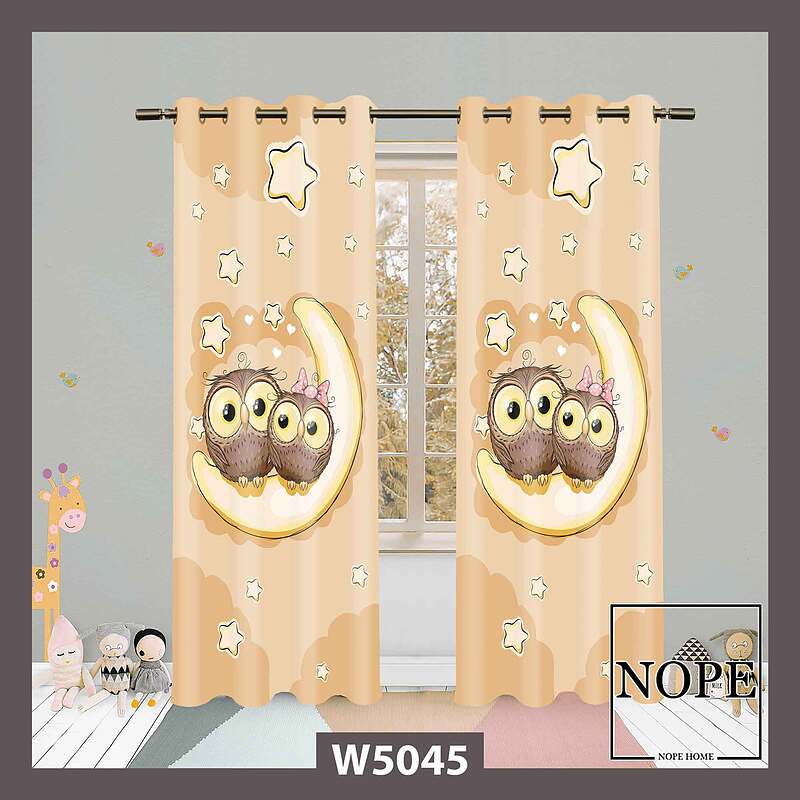 پرده کودک طرح جغد کد W5045